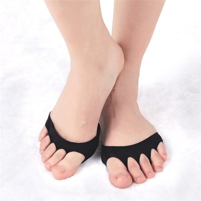 2/6/10Pcs Five-finger Socks Open Toe Forefoot Insole Shoes Pads High Heel Insole Anti-Slip Foot Protection Cushions Sponge Pain Relief Socks