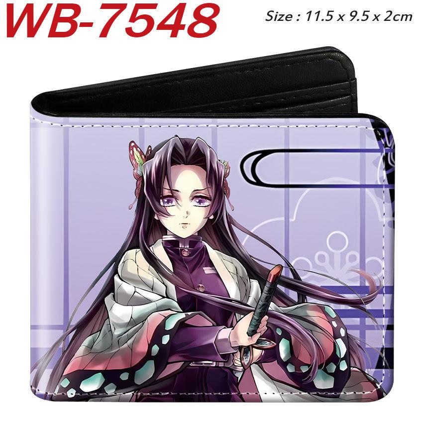 Demon Slayer Anime Folded Leather Wallet Short Cartoon Card Holder for Men Women 1pcs