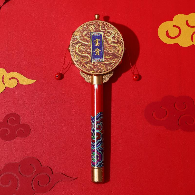 Детская погремушка-барабан Антикварная Ретро Ручная работа Китайский стиль Изысканная погремушка-барабан Креативное культурное ремесло Китайский сувенир для путешествий