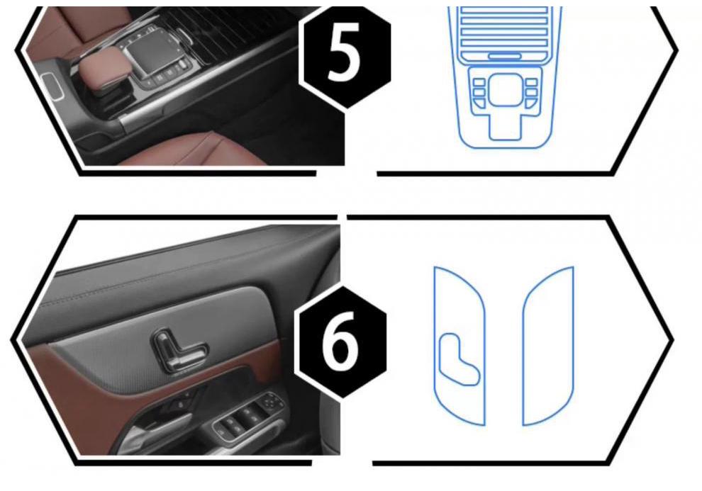 Защитная пленка TPU для экрана навигации и центральной консоли Mercedes-Benz GLA/GLB (25 моделей)