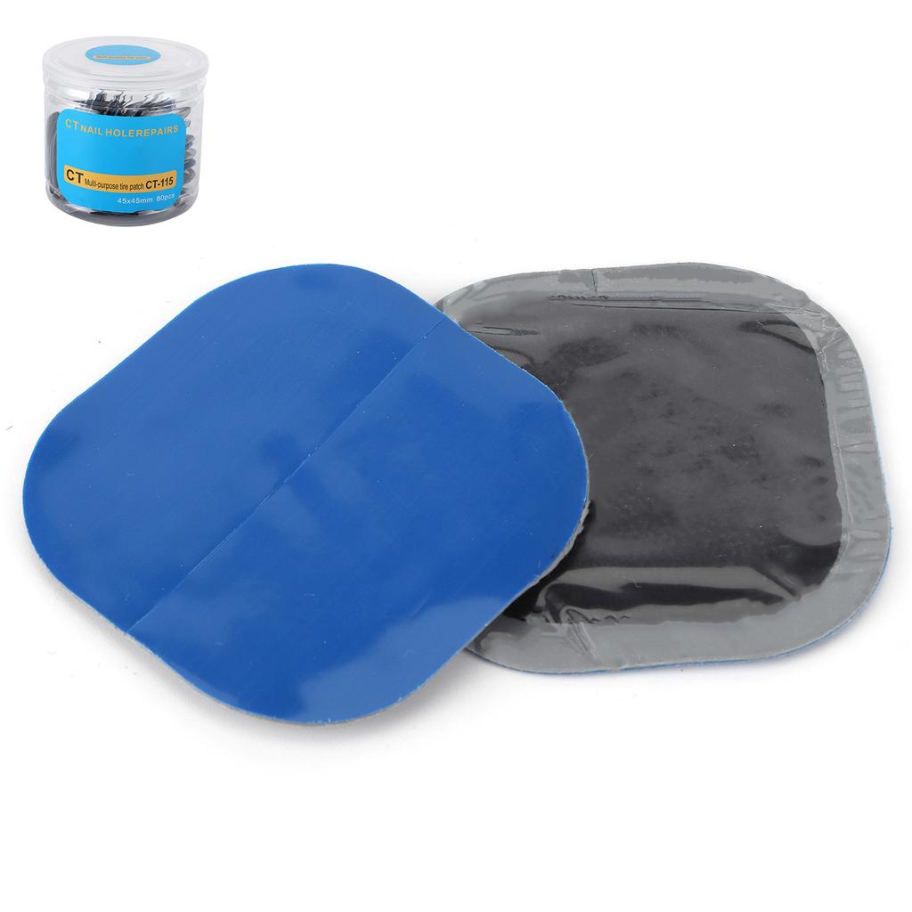 80Pcs Tire Patch Puncture Repair Rubber Stick Tool 45x45mm Universal for Car Motorcycle