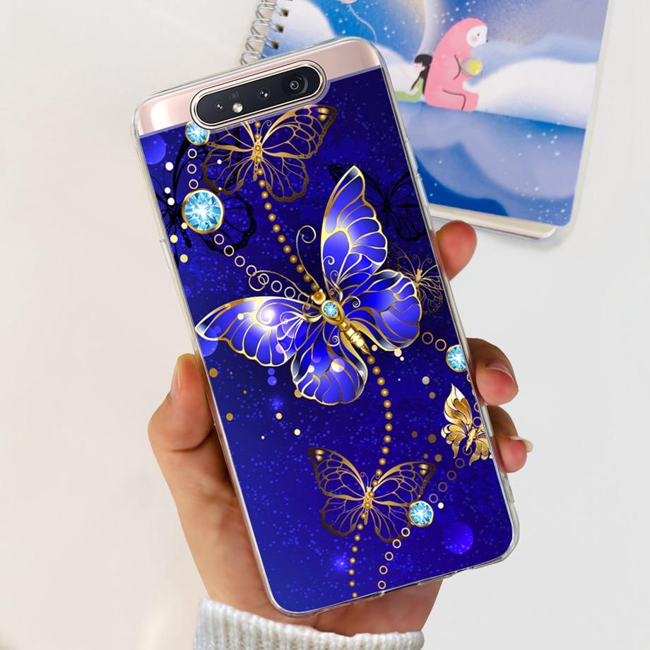 Прозрачный Мягкий ТПУ Чехол для Телефона Для Samsung Galaxy A80 Samsung A90 Чехлы Женский Модный Девичий Рисунок Funda Бампер GalaxyA80