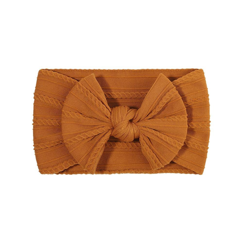 Ribbed Infant Turban Headwear Nylon Bows Baby Headband New Baby Headband Infant