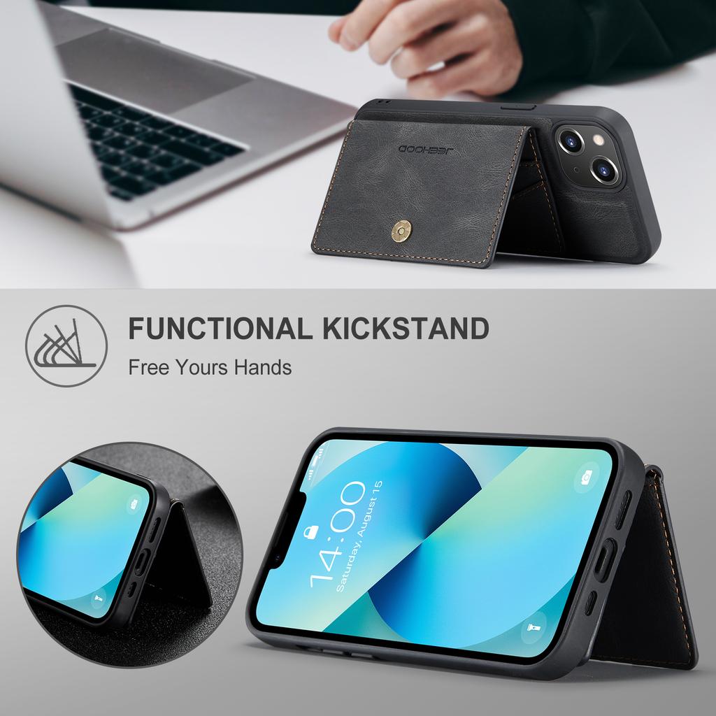 Для iPhone 14 Чехол Кожа+ТПУ Чехол для телефона Магнитный 2-в-1 Съемный