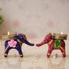 Pink and Purple Elephant Decorative Tea Light Candle Holders (Set of 2)