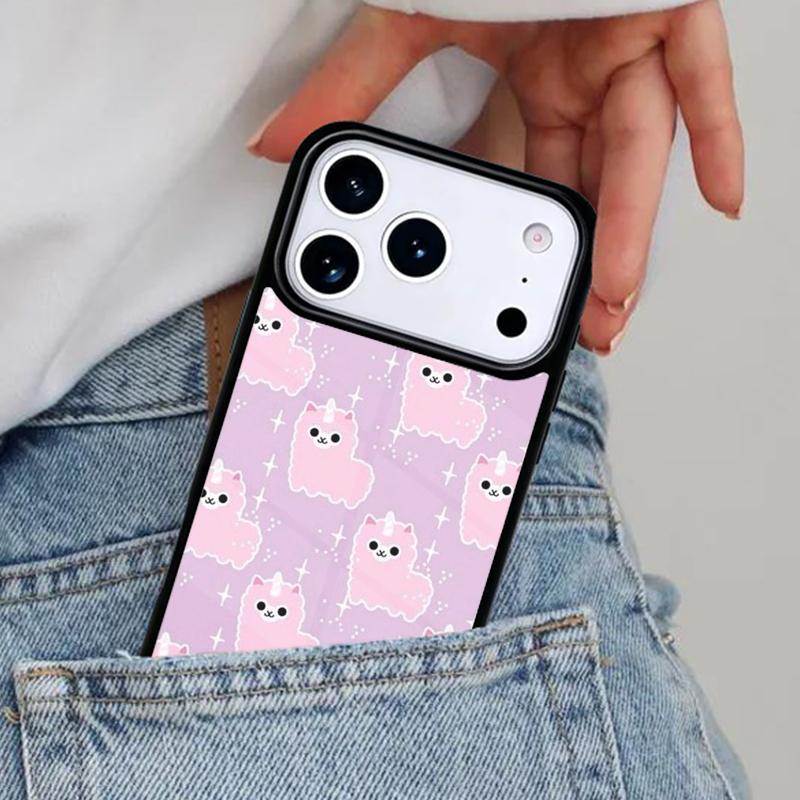 Милый Кавайный Чехол для Телефона с Ламой и Альпакой для iPhone 16e 15 14 13 12 17 Pro Max Plus Air 17pro Чехол