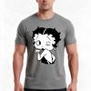 Betty Bw Tshirt Summer Casual Cotton Tee Oversized Streetwear Tops Vintage Graphic Print Loose Fit Short Sleeve