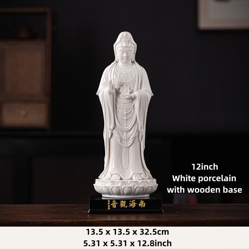 12in Guanyin Bodhisattva Buddha Statues Ceramic Statues Avalokitesvara Buddha God HOME Shrine Altar FENG SHUI Statue Home Decor