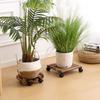 1PC Plant Rolling Cart for Indoor/Outdoor Planter Tray Base Movable Dolly Rollers Cart Heavy-Duty Square/Round Wooden