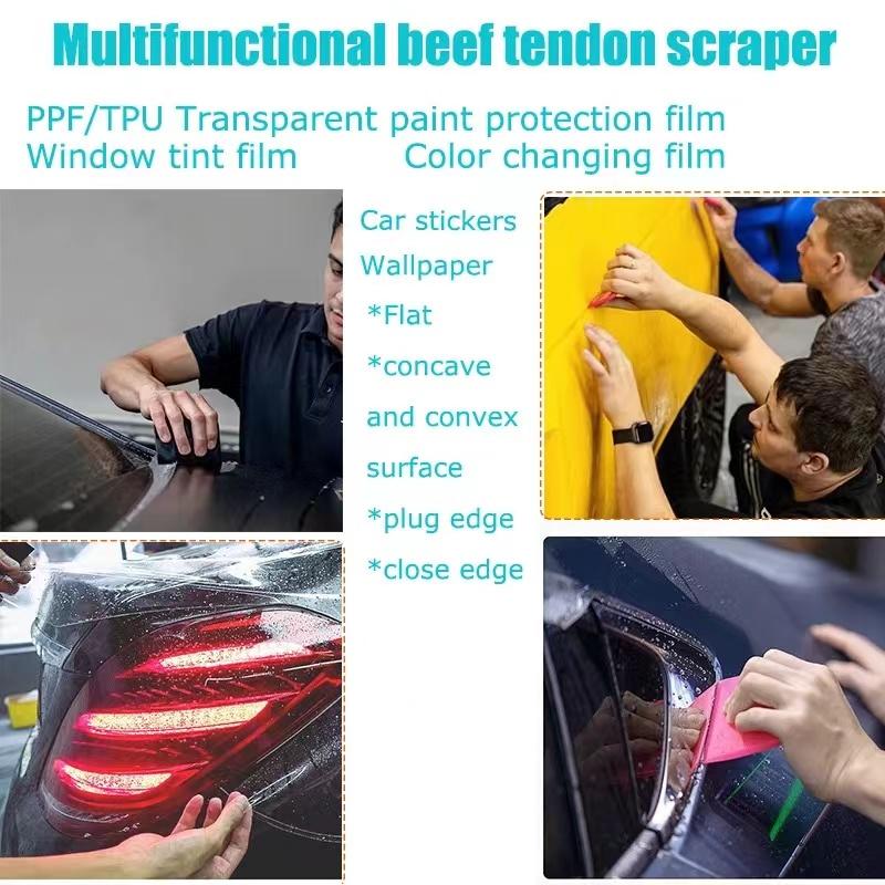 KTM 5PCS Tinting Window PPF Rubber Scraper Tool Vinyl Wrapping Carbon Fiber Sticker Pasting Film Squeegee Car Wash Cleaning
