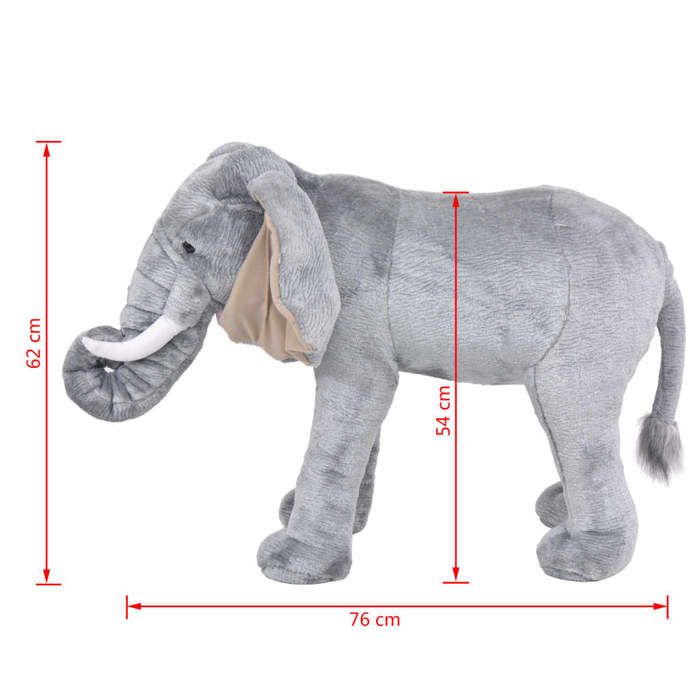 VidaXL Jouet en peluche Éléphant Gris XXL 91334