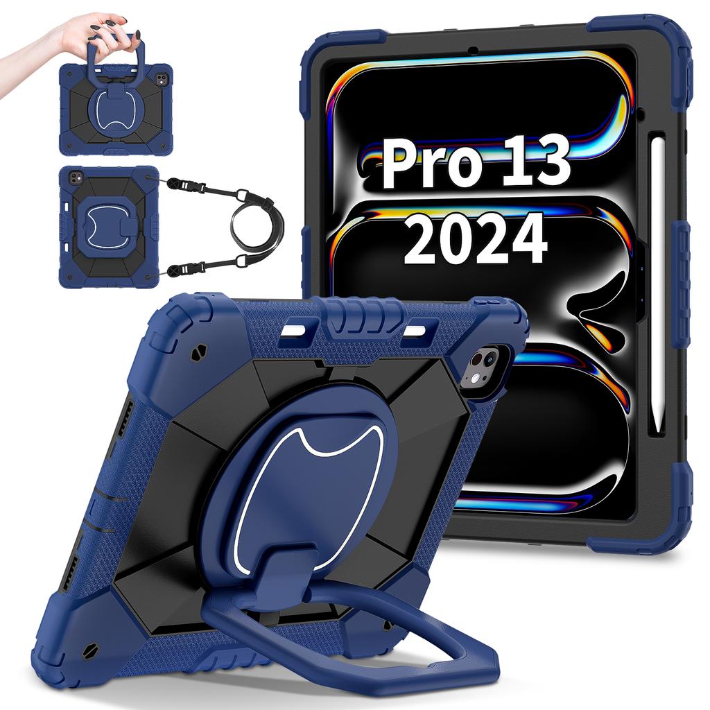 Для iPad Про 13 (2025)/13 (2024) Чехол-подставка Силикон+ПК Чехол для планшета
