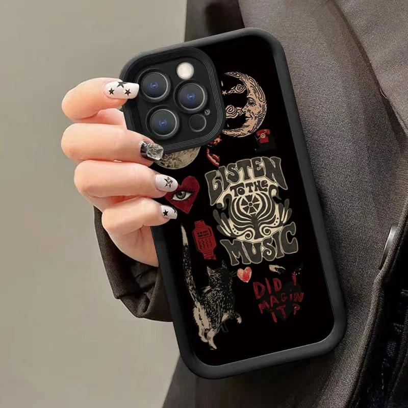 Силиконовый чехол для телефона 'Солнце и Луна' для IPhone 17 16 14 12 13 11 15 Pro Max Plus Air Ударопрочный Мягкий чехол