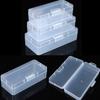 Transparent Rectangular Makeup Organizer Transparent Plastic Storage Container Desktop Storage Box with Cover Home Living Business Card Box Unique