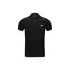 Solid Color Logo Casual Sports Polo Shirt Men Tops Black APLR183-1