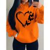 Женская Худи с Комбинацией Узоров Любви и Бабочек Женские Уличные Худи Модная Одежда с Карманами Худи