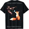 Kawaii Fox Animals of the World Educational Animal Lover T Shirts Men Streetwear Tee Shirt Short Sleeve Unisex Loose Clothing