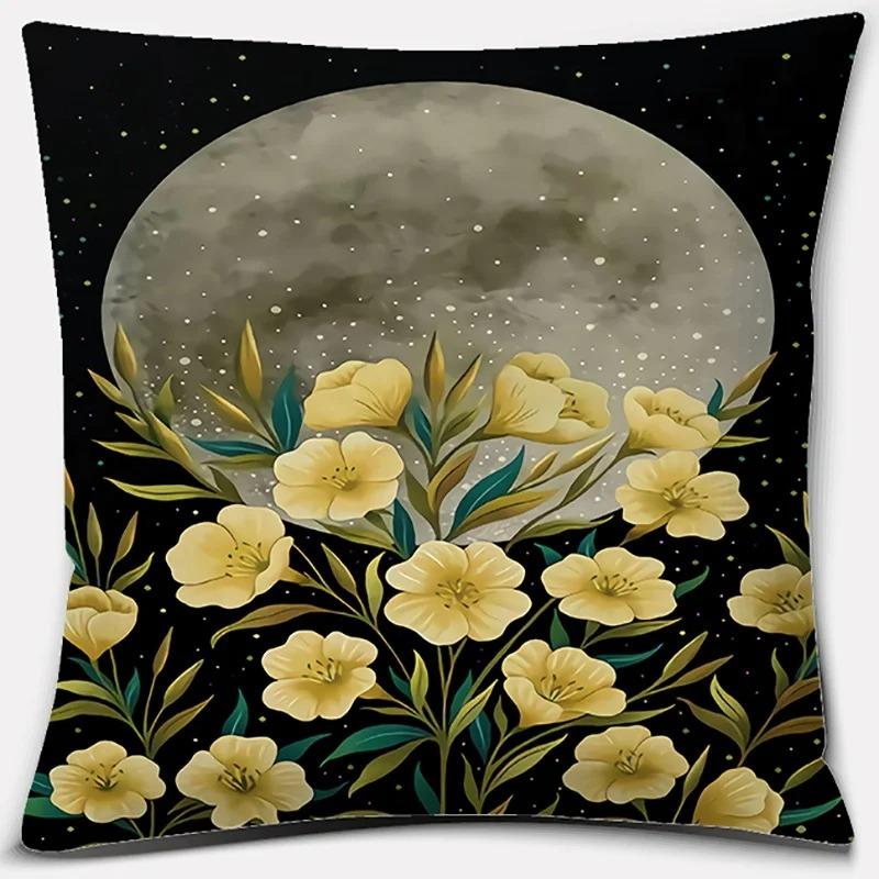 Moon and Star Pattern Pillowcase Office Living Room Home Pillowcase Car Ornaments