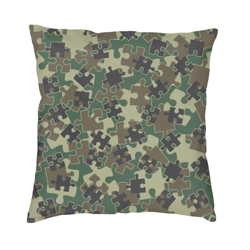 US Military Woodland Camo Pattern Cushion Covers xcm Velvet Camouflage Pillow Case Sofa Pillowcase Living Room Decoration
