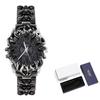 Gold Claw Quartz Watch Unique Hollow Stainless Steel Bracelet Wristwatch Hip Hop Streetwear Calendar Relogio Masculino