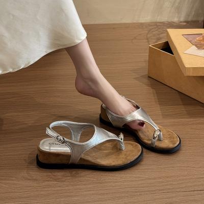 Темпераментные сандалии женские новые летние отличный вид не устают ноги красивые с юбкой обувь на танкетке