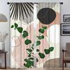 Eucalyptus Fan Palm Modern Living Room Curtains 2 Pieces Partition Curtains for Bedroom Window Curtain Shades Kitchen Blackout