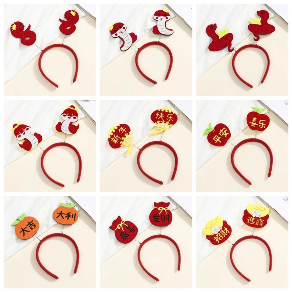 Headdress New Year Hair Hoop Felt Snake Hairband Cute 2025 Headband Party Supplies
