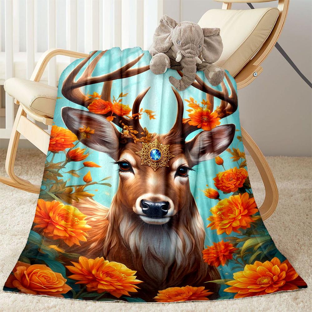 Magical Deer Fantasy Blanket,Suitable for sofas, offices, travel, living rooms, Gifts to relatives and friends, Blanket,Suitable for all seasons.