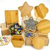 6pcs DIY Wooden Coaster Set - Refillable Mosaic Craft Kit with Heart, Circle, Star, Hexagon, Flower, Hexagon Shapes - Ideal for Home Dec