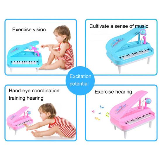 1 Набор 23-клавишная игрушка-пианино с микрофоном, светодиодной подсветкой, пластиковая детская клавиатура-пианино, развивающая игрушка для развлечения