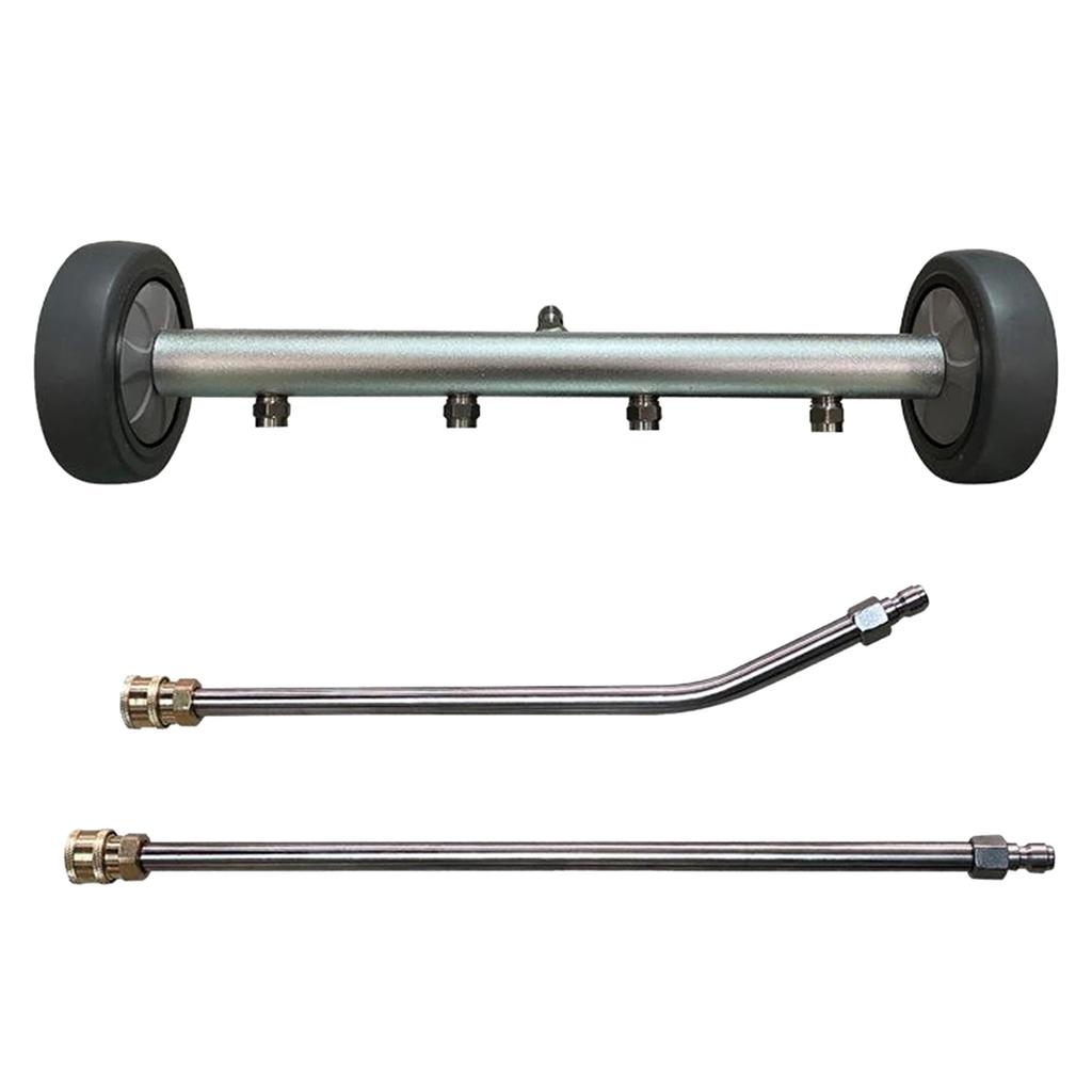 5000PSI 15-дюймовая мойка высокого давления для чистки ходовой части автомобиля с водяной щеткой и 4-мя распылительными насадками