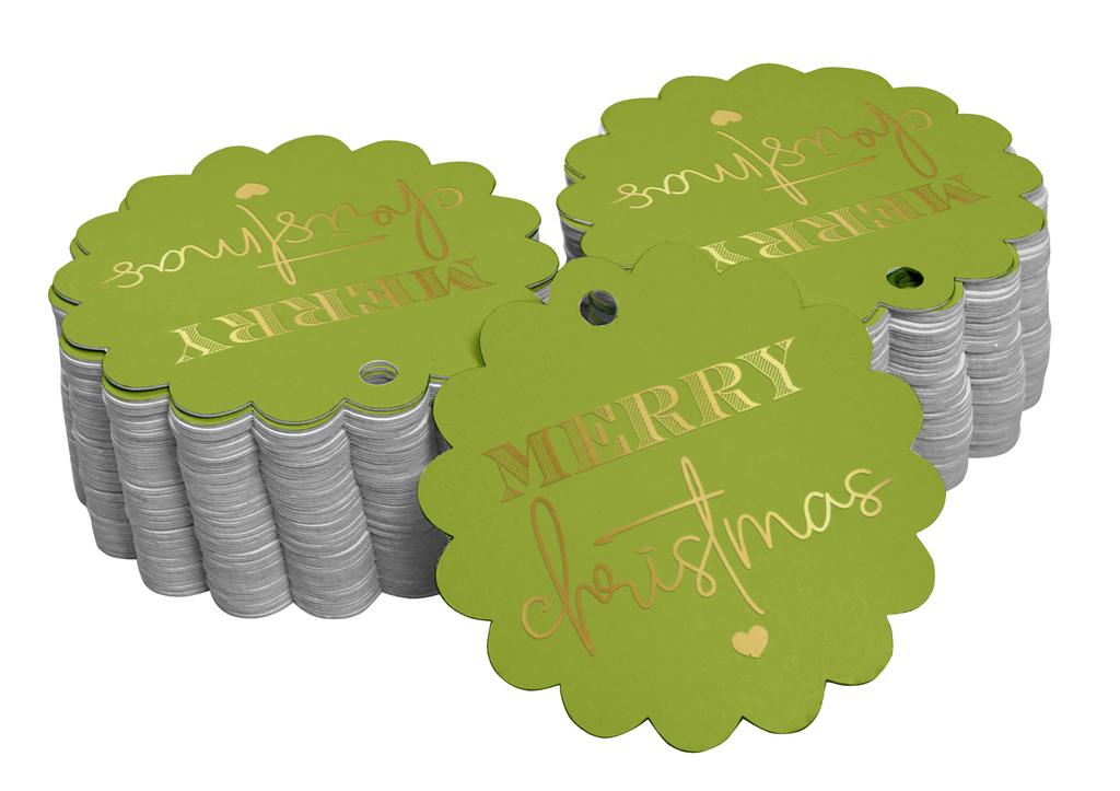 Inkdotpot Real Gold Foil Merry Christmas Tags Favor Hang Paper Tags 100