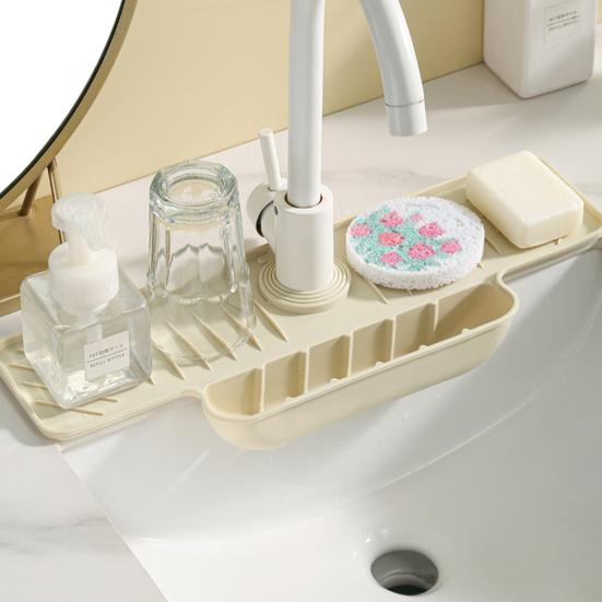 Силиконовый брызгозащитный коврик для крана, дренажный коврик для раковины, водоуловитель, лоток для сушки, держатель губки для посуды, кухонный органайзер, гаджеты