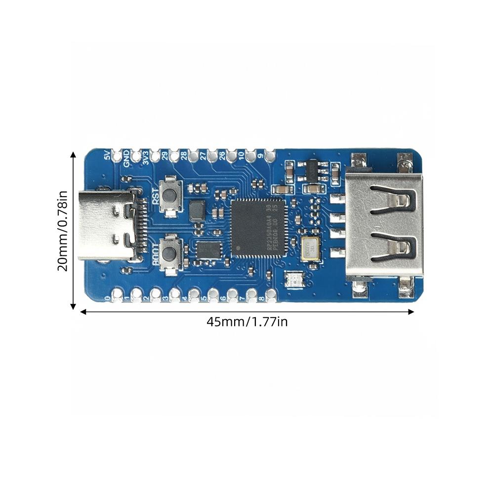 Мини-плата разработки RP2350-USB-A Процессорный микроконтроллер на базе Raspberry Pi Pico 2 RP2350A Тип C