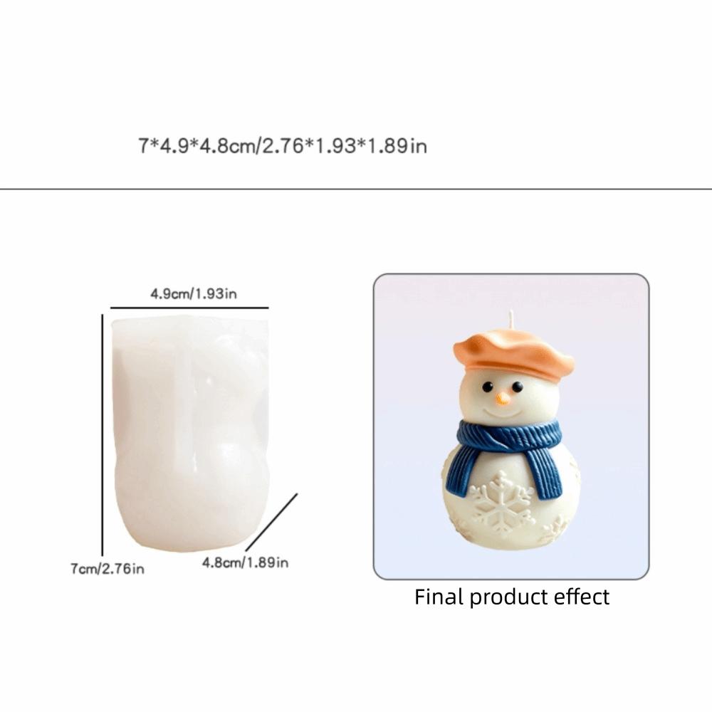 Flexible Chocolate Mold 3D Christmas Snowman Baking Mold Cute Candle Silicone Mold DIY Making