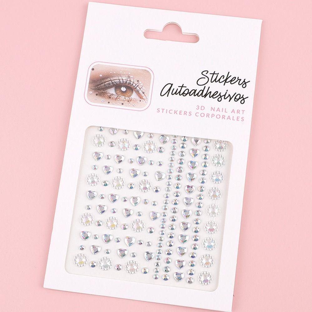 Кристальная радуга, драгоценные камни для лица, ювелирная наклейка с бриллиантами, сценическое украшение, 3D украшение для нейл-арта