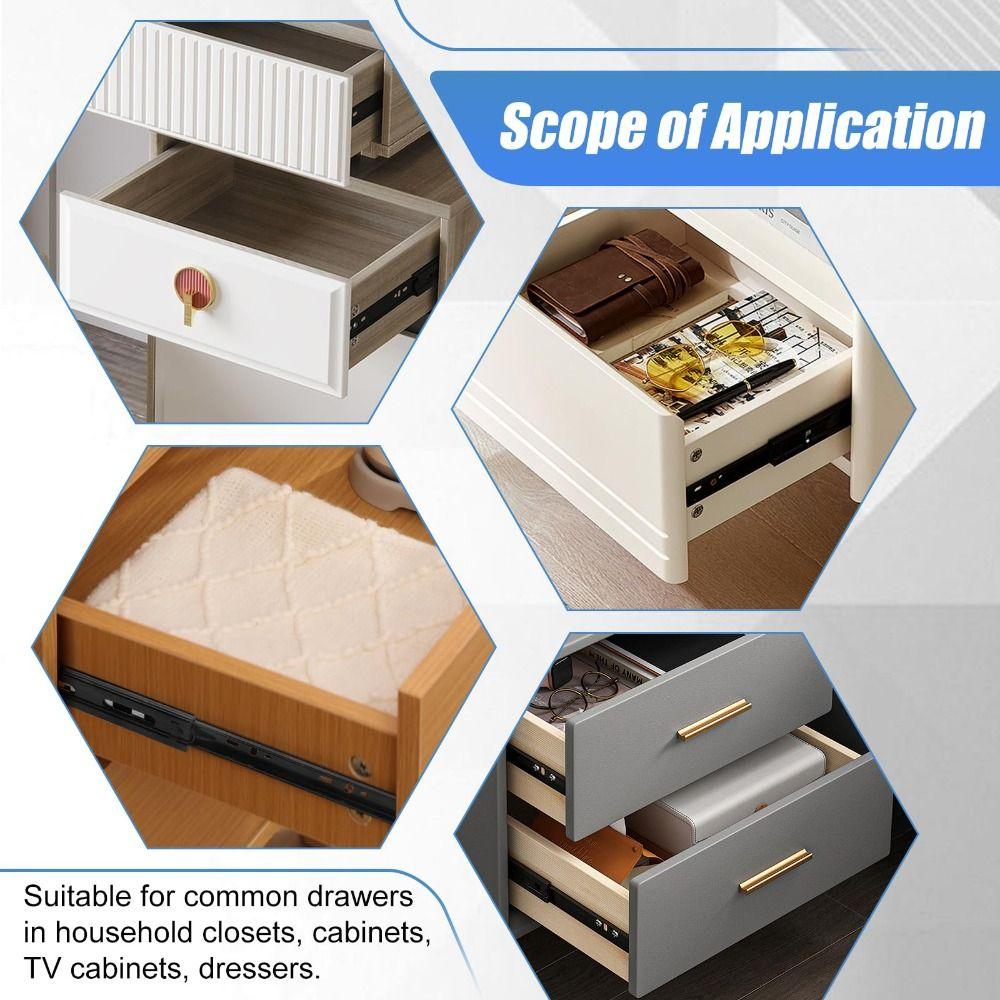 Heavy Duty Drawer Slides Smooth Operation Ball Bearing Drawer Rails  Office Furniture