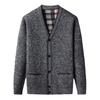 New Autumn And Winter Fashionable Warm Knitted Button Cardigan Sweater Jacket For Men Large Size Solid Color Loose Casual Jacket