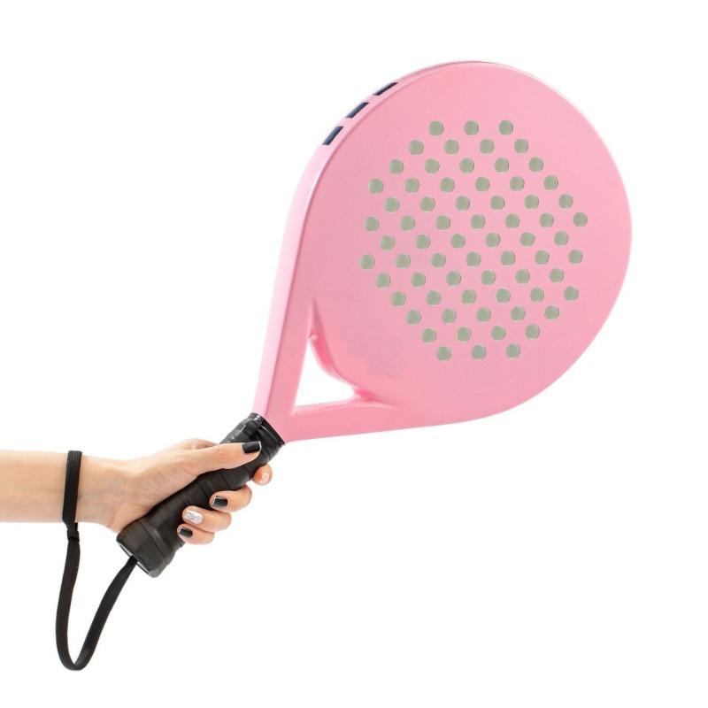 Новая розовая теннисная ракетка Padel Racket сделана на заказ с полностью карбоновым матовым покрытием