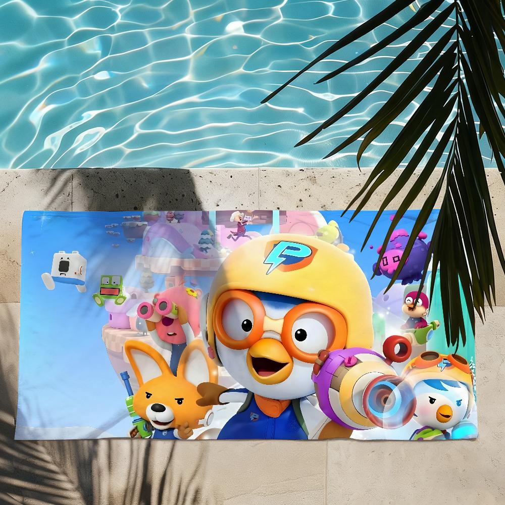 Cartoon P-Pororo-S Cute Towel Shower Sauna Travel Spa Quick Dry Gym Accessories Soft Large Beach Towels