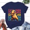 New Capybara Print Tshirt Unisex Casual Short Sleeve T-Shirt Women Fashion Capybara Graphic Print Tops Tees