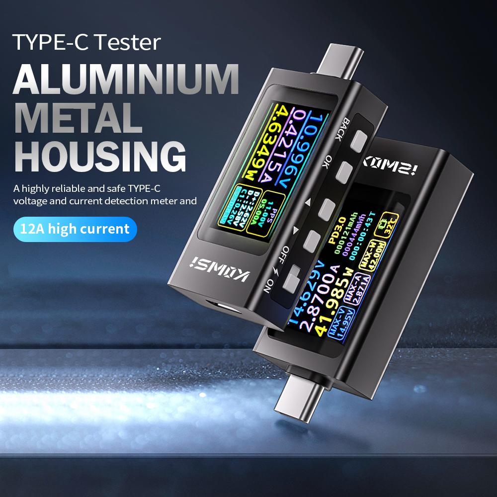 KWS-X1 DC 3.3-36V Type-C Tester HD IPS Display Type C Voltage and Current Meter Detection Meter Fast Charging Trigger Meter