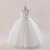 Tulle Formal Wedding Flower Party Dresses For Girls Children Costume Sequin Lace Bow Wedding Princess Dress Evening First Communion Gown