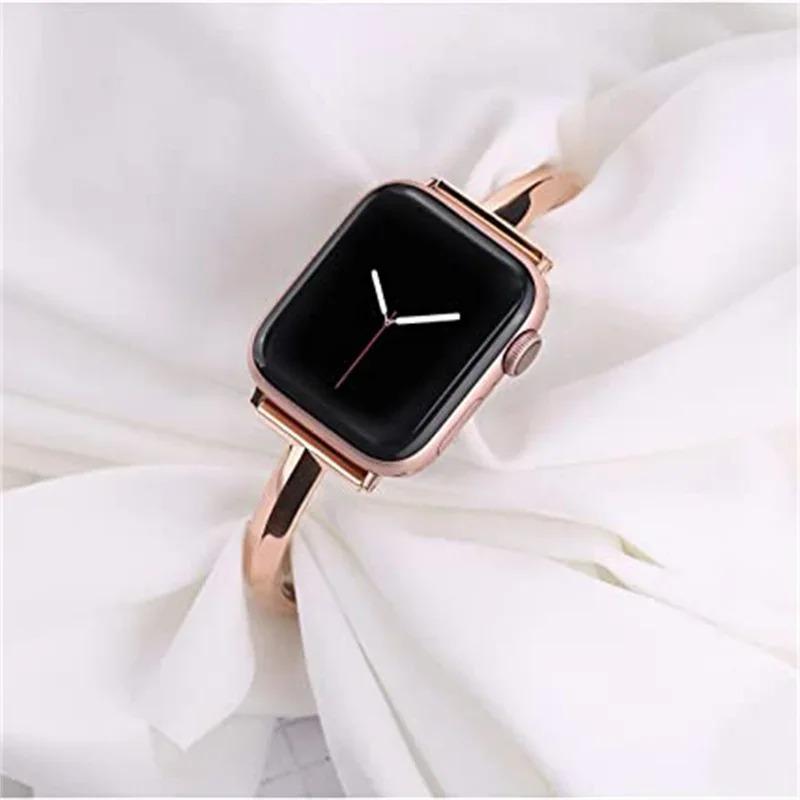 Роскошный ремешок для Apple Watch Серии 11 10 9 8 7 6 Se 5 4 Женский Алмазный Стальной Браслет IWatch Ultra 3 2 1 49мм 44 40 42 38ММ