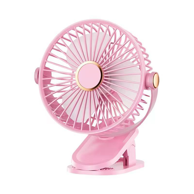 USB Rechargeable Clip-on Silent Fan for Office, Dorm, Bedside, and Stroller Use.