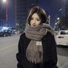 Trendy Korean Plaid Knit Scarf: Retro, Versatile, and Warm for Winter
