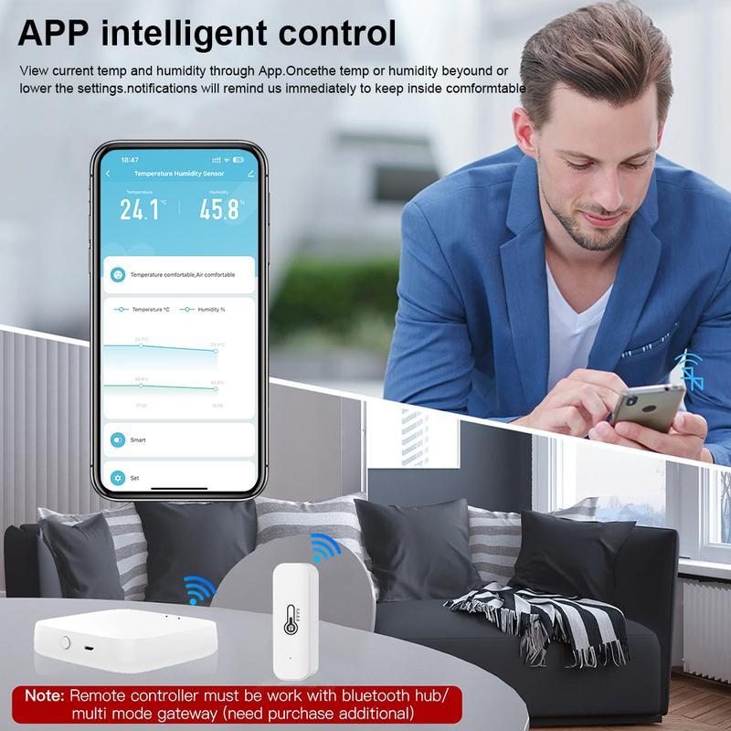 Tuya Zigbee Temperature Humidity Sensor Smart Life Remote Monitor For Smart Home Work with Alexa Google Assistant