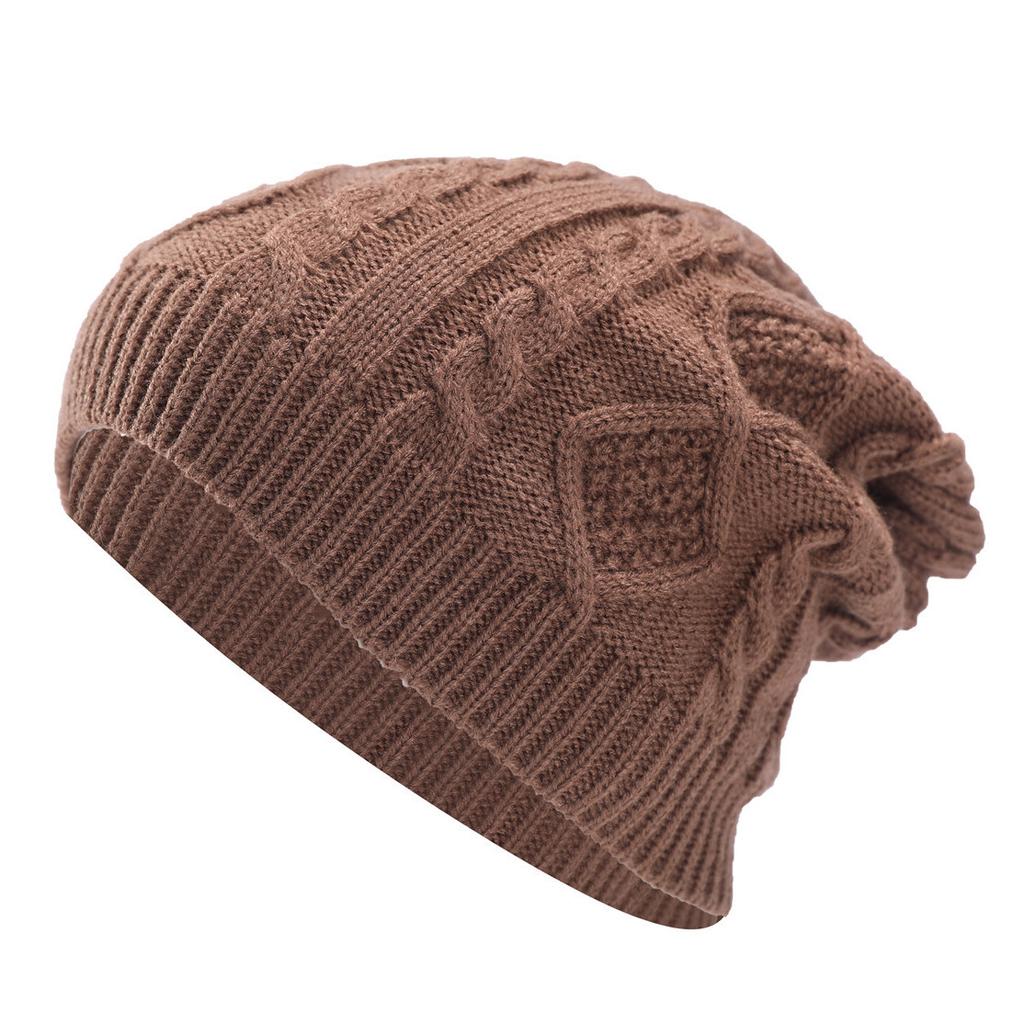 New Pleated Plus Fleece Women's Knitted Pullover Hat Autumn and Winter Diamond Ear Protection Warm Hat