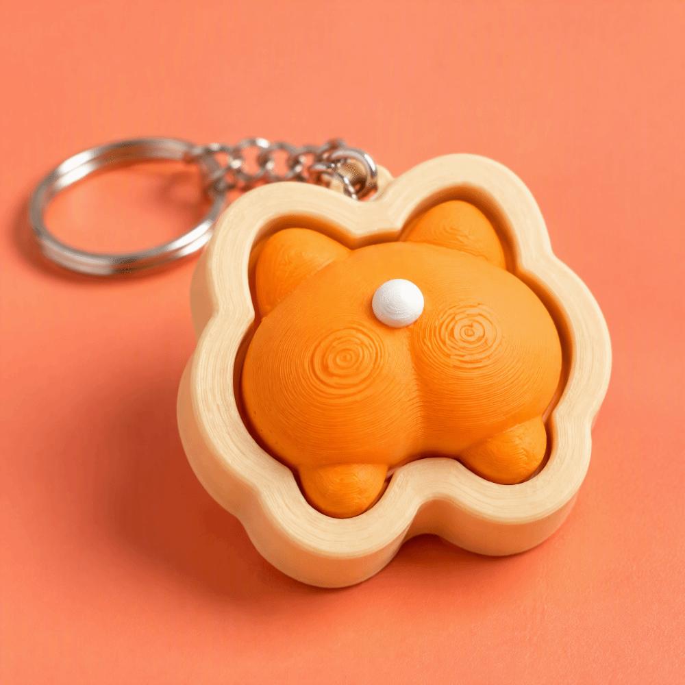 Slow Resbound Finger Button Clicker Cartoon Animals Squeeze Toy Keychain Students Gifts
