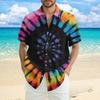 Мужская модная свободная пляжная рубашка с коротким рукавом и принтом тай-дай